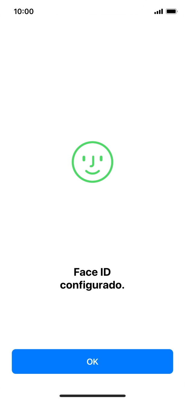 Prima OK. Se ainda não tiver escolhido um código de bloqueio do telefone, introduza um código à escolha duas vezes de seguida.