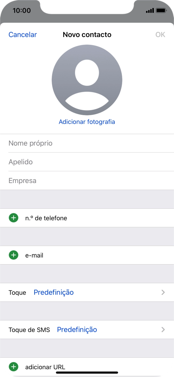Prima Nome próprio e introduza o nome próprio.