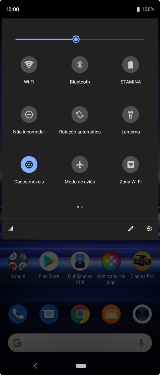 Prima o ícone de definições.