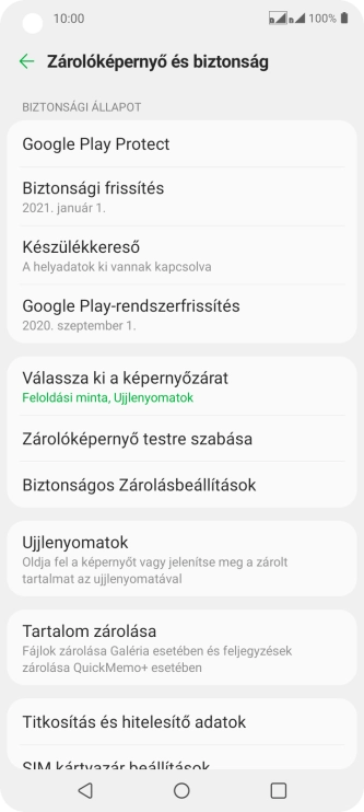 Válaszd a Válassza ki a képernyőzárat lehetőséget, és írd be az extra képernyőzárkódot, amit korábban már beállítottál.