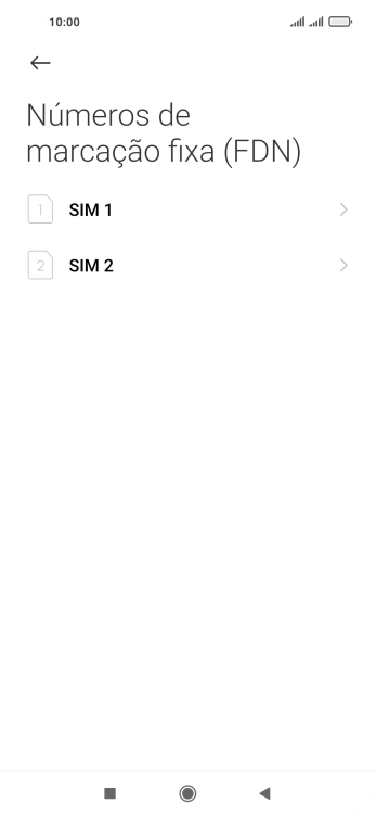 Prima o cartão SIM pretendido.