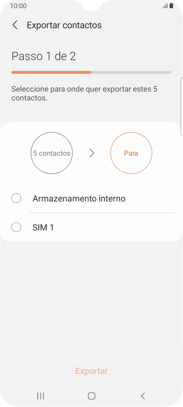 Prima o nome do cartão SIM.