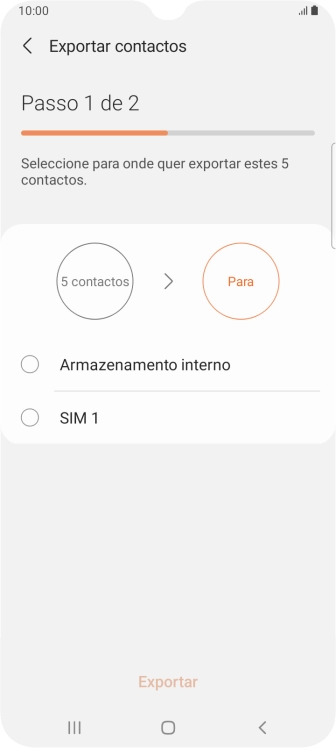 Prima o nome do cartão SIM.