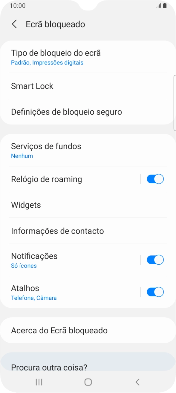 Prima Tipo de bloqueio do ecrã e introduza o código adicional de bloqueio do telefone que criou anteriormente.