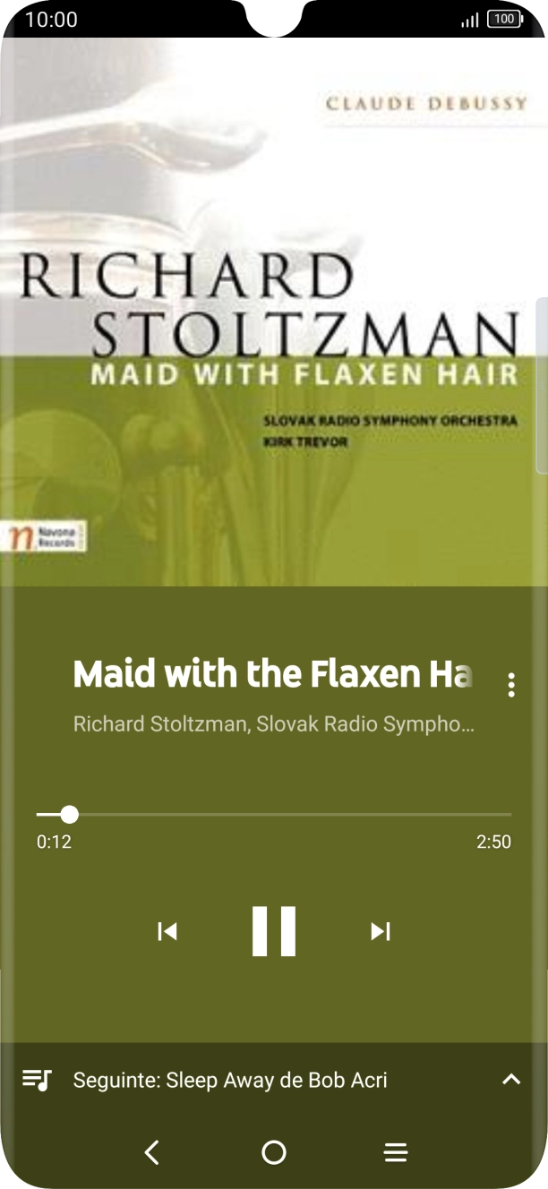 Prima a seta para a direita para ir para o ficheiro de música seguinte.