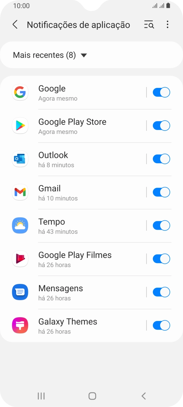 Prima a lista suspensa.