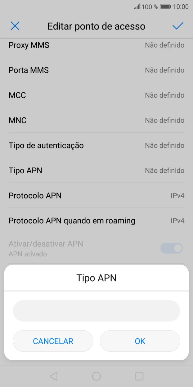 Introduza mms e prima OK.