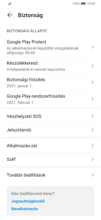 Válaszd a További beállítások lehetőséget.