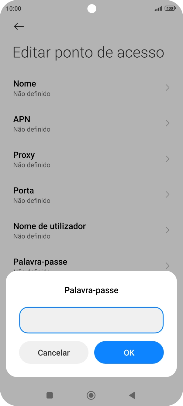 Introduza vodafone e prima OK.
