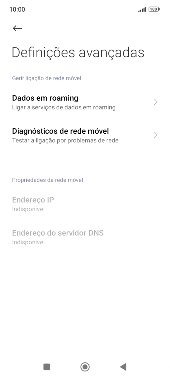 Prima Dados em roaming.