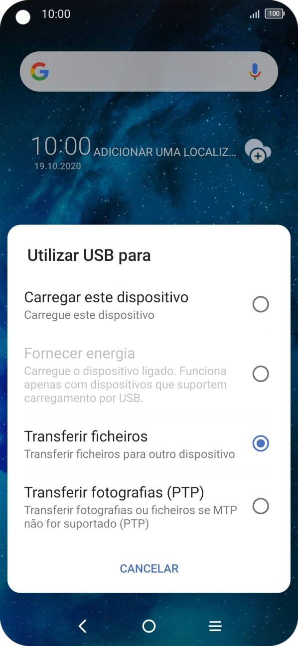 Prima Transferir ficheiros.