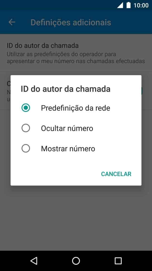 Prima Mostrar número para ativar a visualização do seu número.