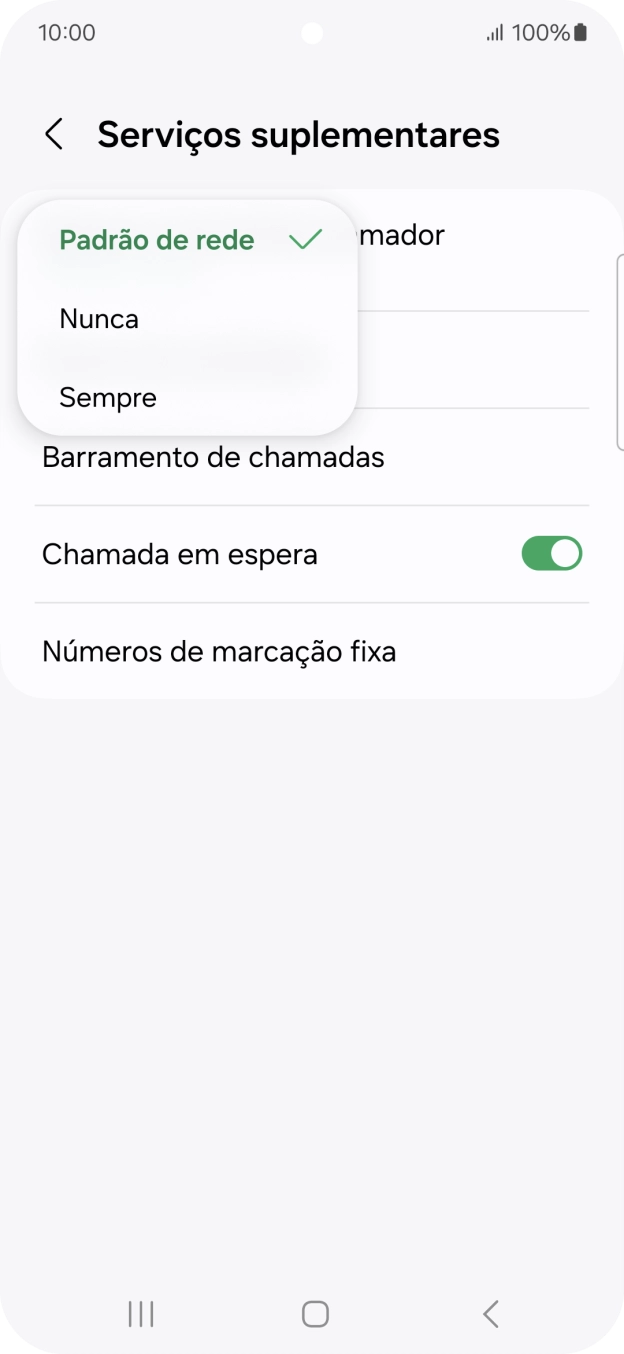 Prima Sempre para ativar a visualização do seu número.