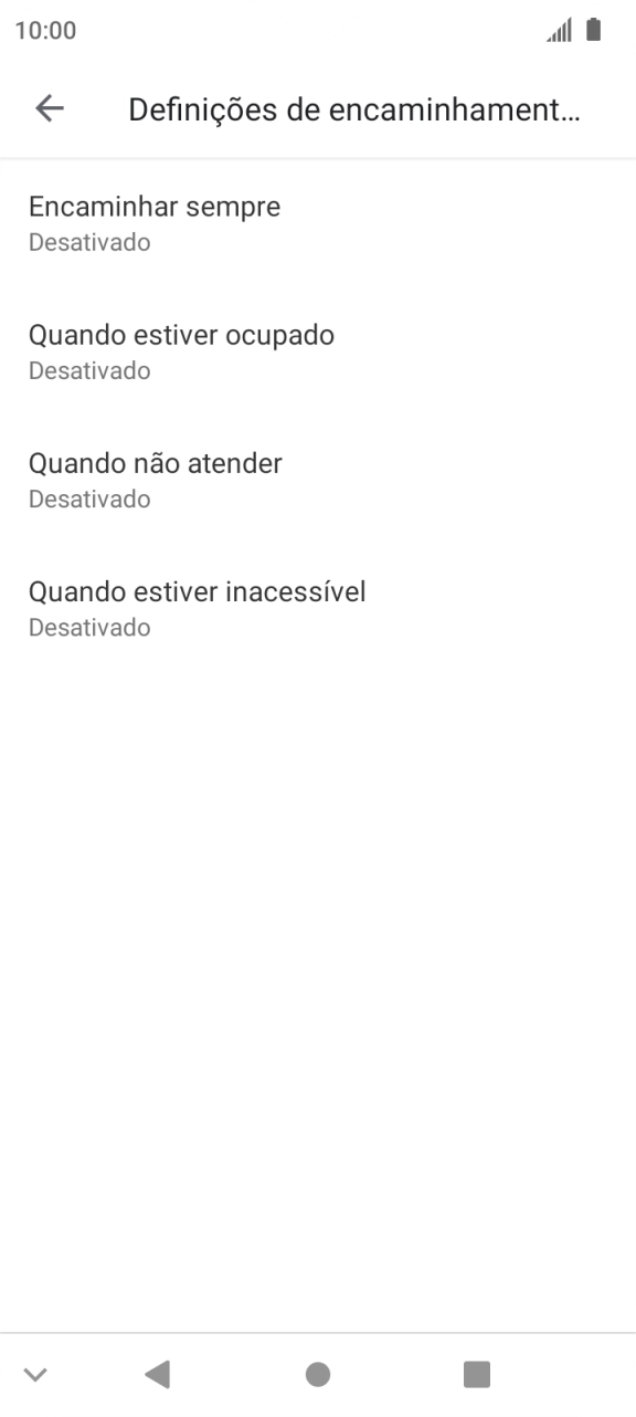 Prima o tipo de desvio pretendido.