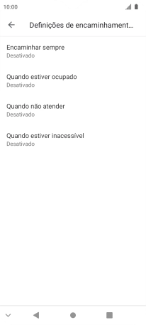 Prima o tipo de desvio pretendido.