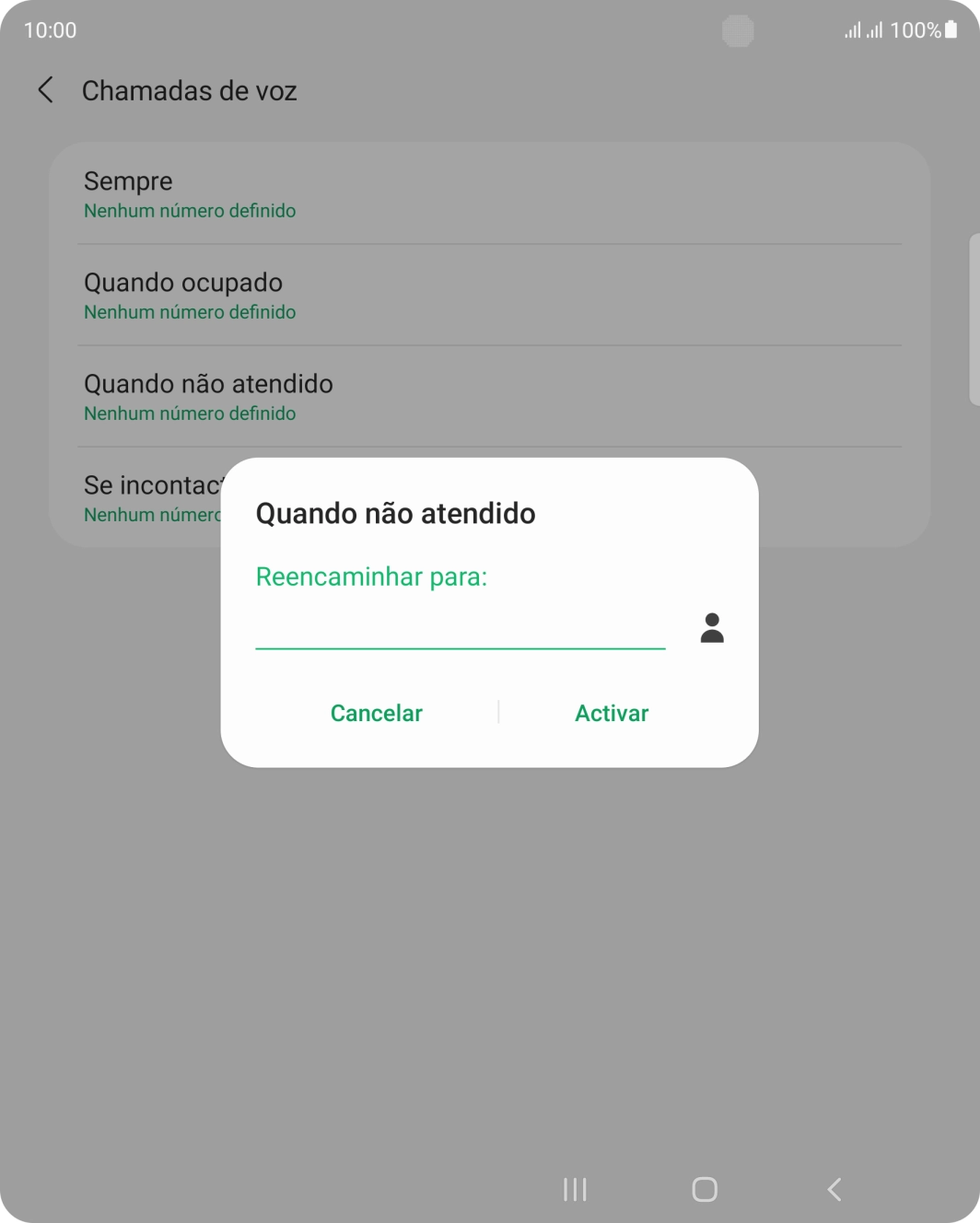 Introduza 123 e prima Activar.