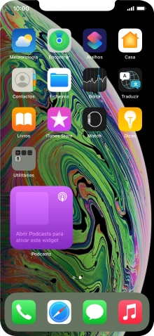 Se utilizar uma pilha de widgets: Deslize o dedo para cima ou para baixo na pilha para escolher o widget pretendido.