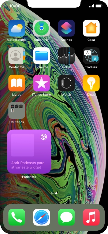 Se utilizar uma pilha de widgets: Deslize o dedo para cima ou para baixo na pilha para escolher o widget pretendido.