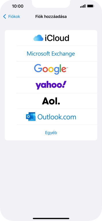 Válaszd az Egyéb lehetőséget.