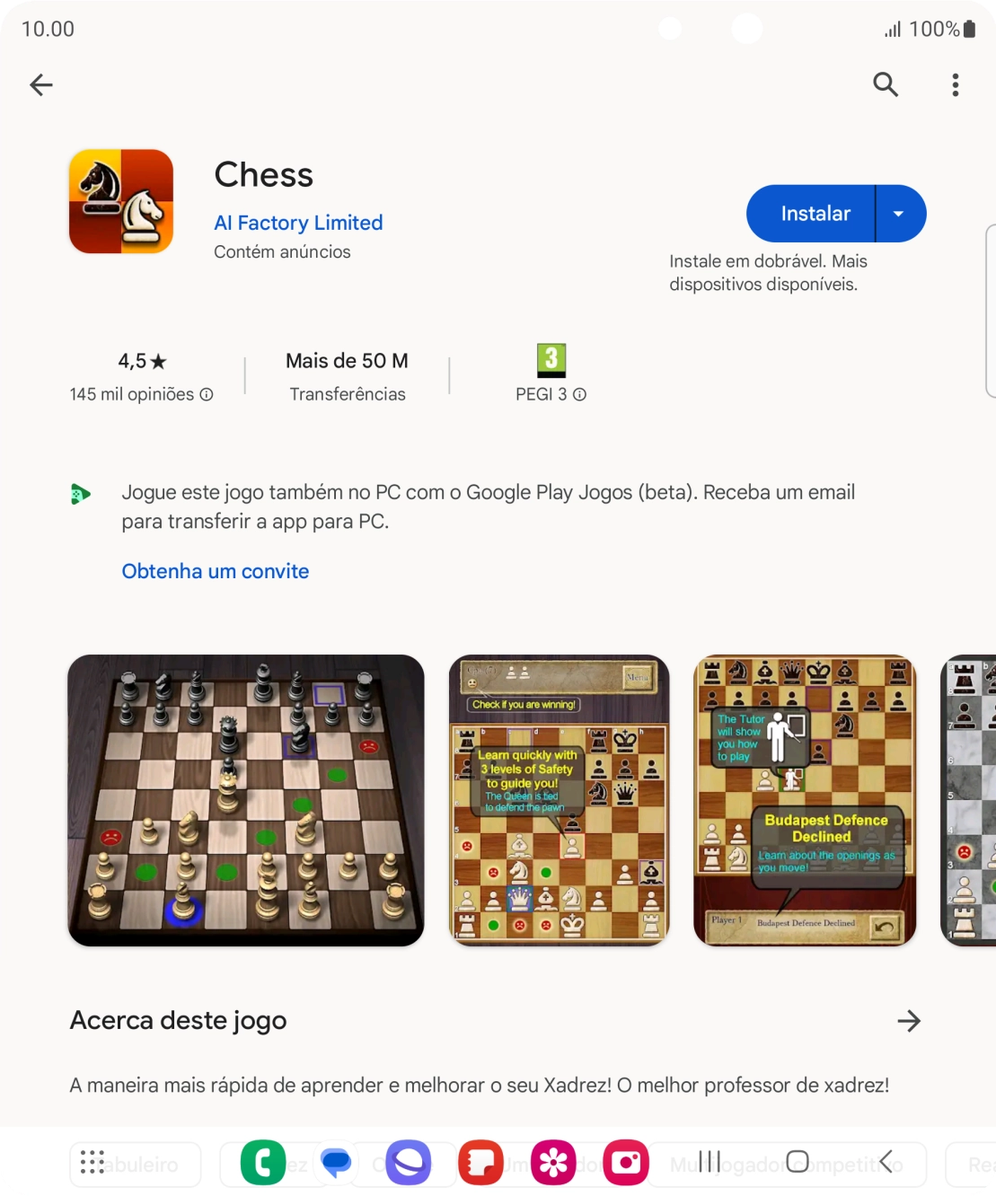Prima Instalar e siga as indicações no ecrã para instalar a app.