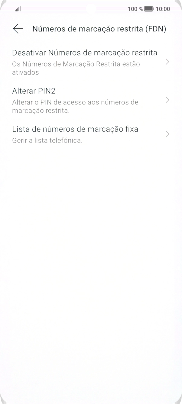 Prima Desativar Números de marcação restrita para desativar a marcação permitida.