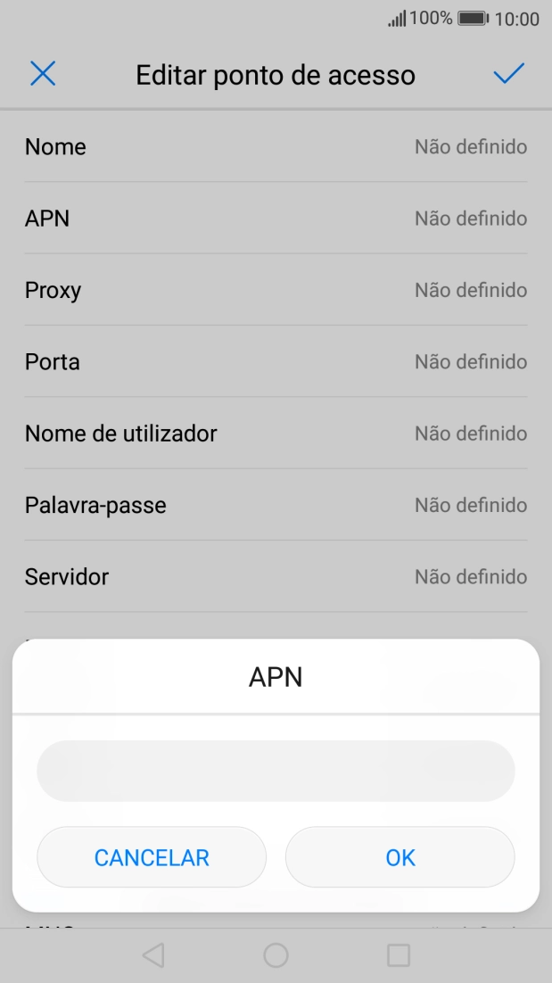 Introduza net2.vodafone.pt e prima OK.