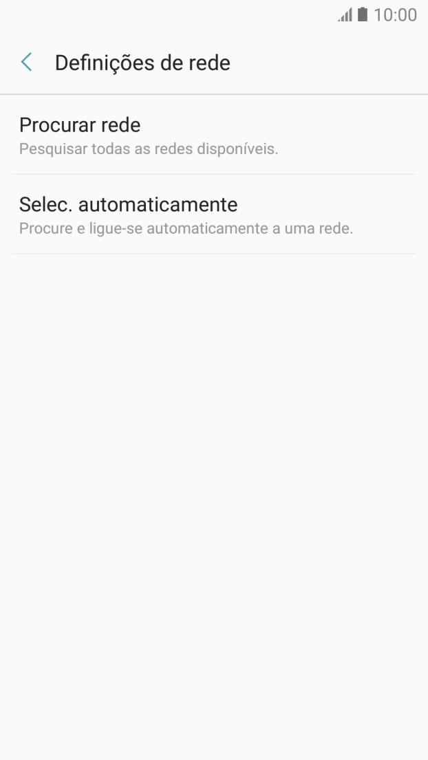 Prima Procurar rede e aguarde enquanto o telefone procura as redes.