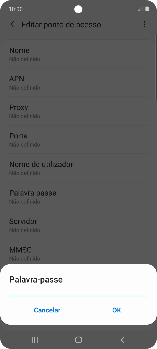 Introduza vodafone e prima OK.
