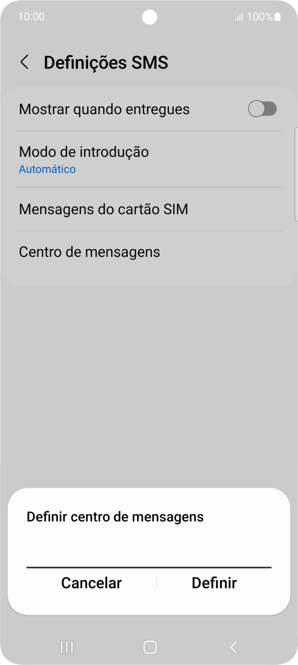 Introduza +351911616161 e prima Definir.