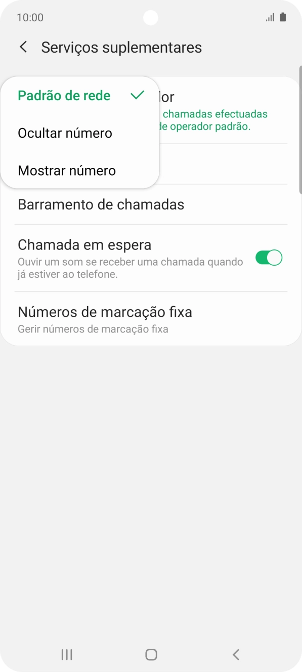 Prima Mostrar número para ativar a visualização do seu número.