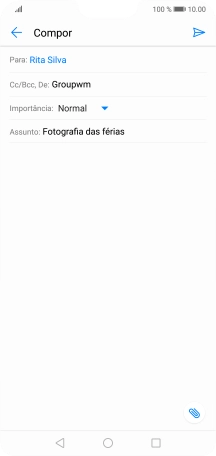 Prima o campo de escrita e escreva o texto do e-mail.