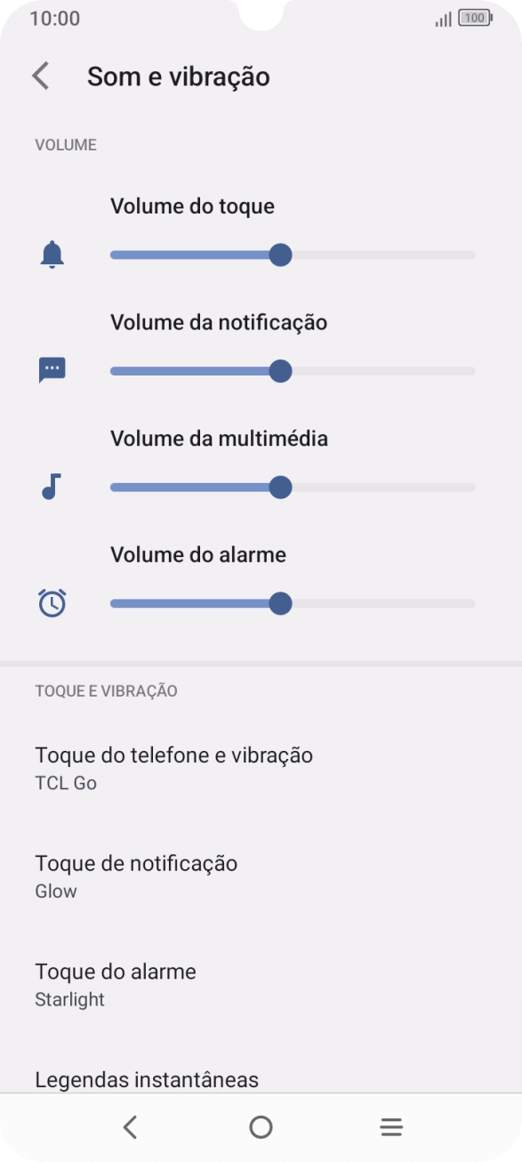 Prima Toque do telefone e vibração.