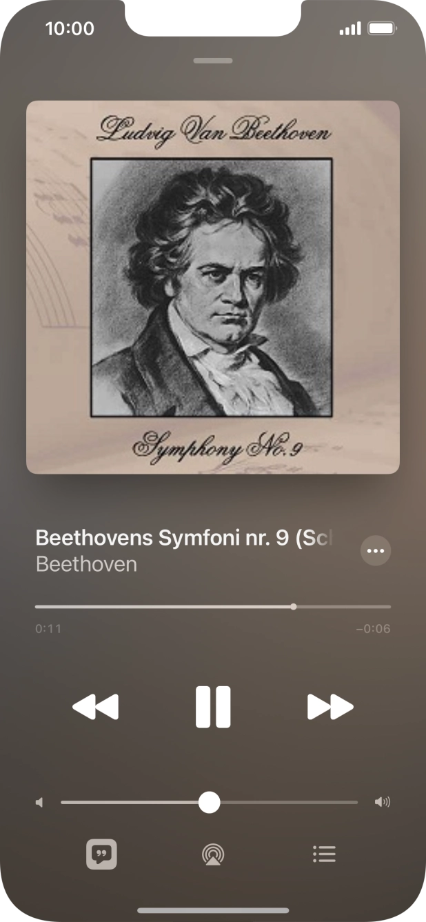 Prima a seta para a direita para ir para o ficheiro de música seguinte.