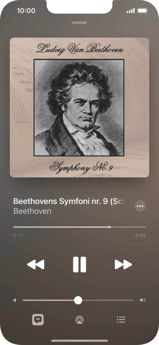 Prima a seta para a direita para ir para o ficheiro de música seguinte.