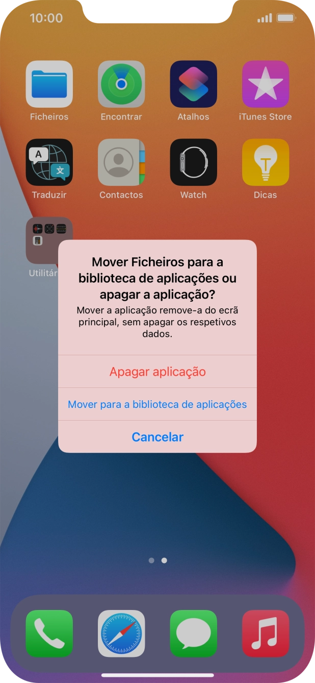Prima Apagar aplicação.