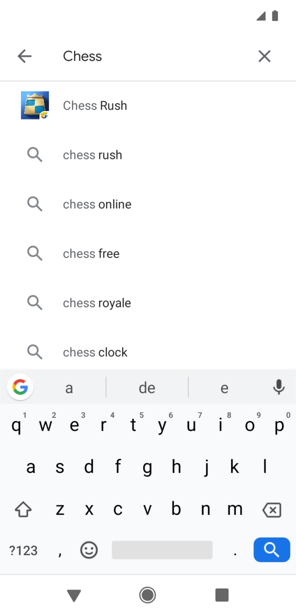 Introduza o nome ou categoria da app pretendida e prima o ícone para pesquisar.