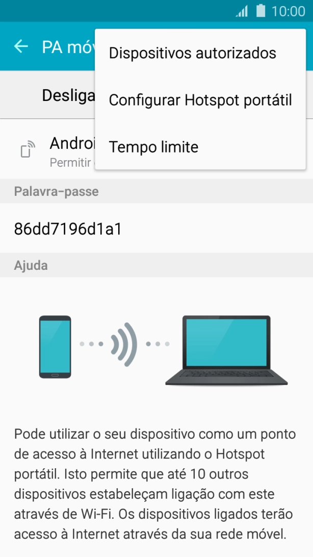 Prima Configurar Hotspot portátil.