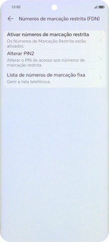 Prima Ativar números de marcação restrita.