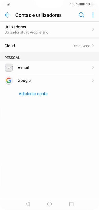 Prima o ícone de menu.