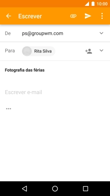 Prima o campo de escrita e escreva o texto do e-mail.