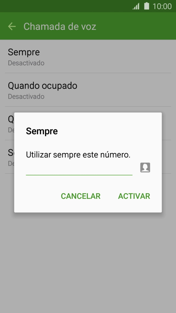 Introduza 123 e prima ACTIVAR.