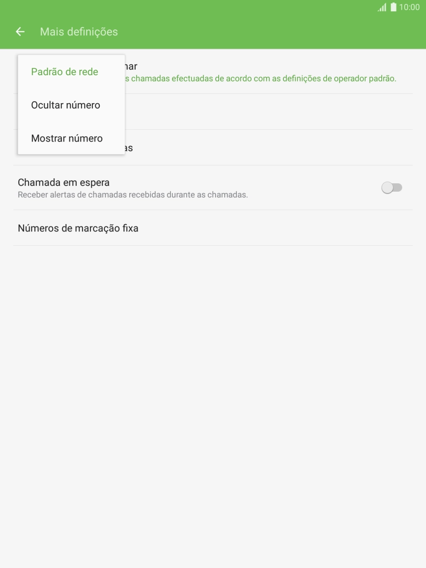 Prima Mostrar número para ativar a visualização do seu número.