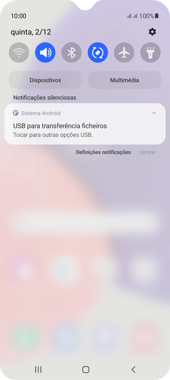 Prima Tocar para outras opções USB..