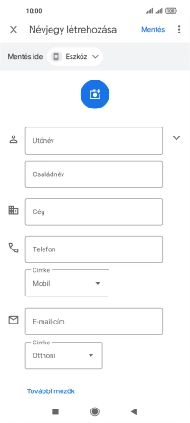 Kattints az Utónév mezőre, és írd be a kívánt utónevet.