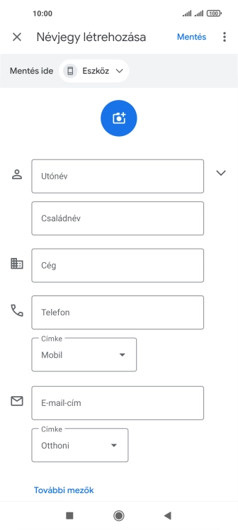 Kattints az Utónév mezőre, és írd be a kívánt utónevet.