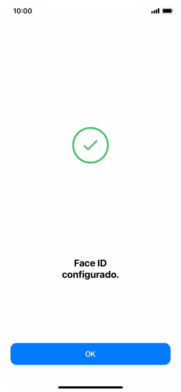 Prima OK. Se ainda não tiver escolhido um código de bloqueio do telefone, introduza um código à escolha duas vezes de seguida.