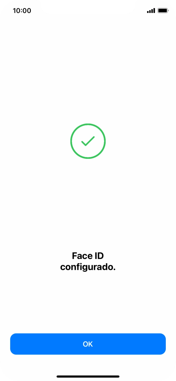 Prima OK. Se ainda não tiver escolhido um código de bloqueio do telefone, introduza um código à escolha duas vezes de seguida.