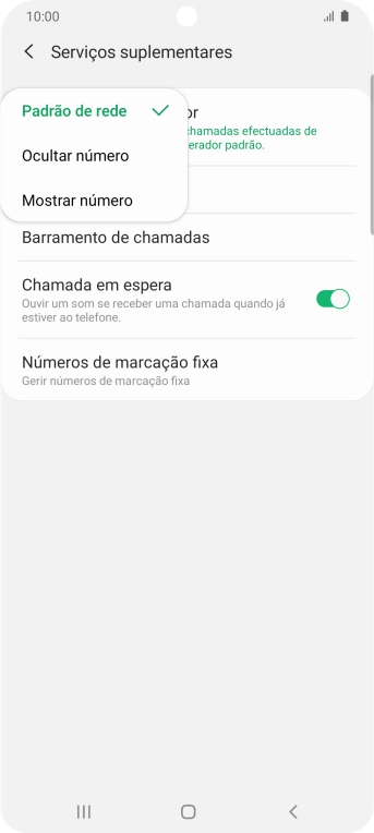 Prima Mostrar número para ativar a visualização do seu número.