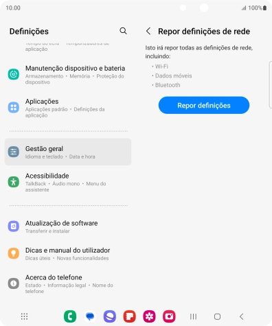Prima Repor definições.
