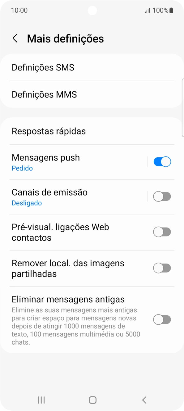 Prima Definições SMS.